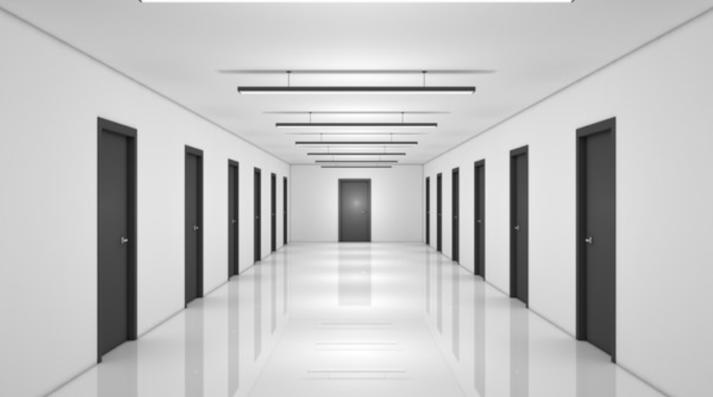 The Corridor — 13 numbered doors